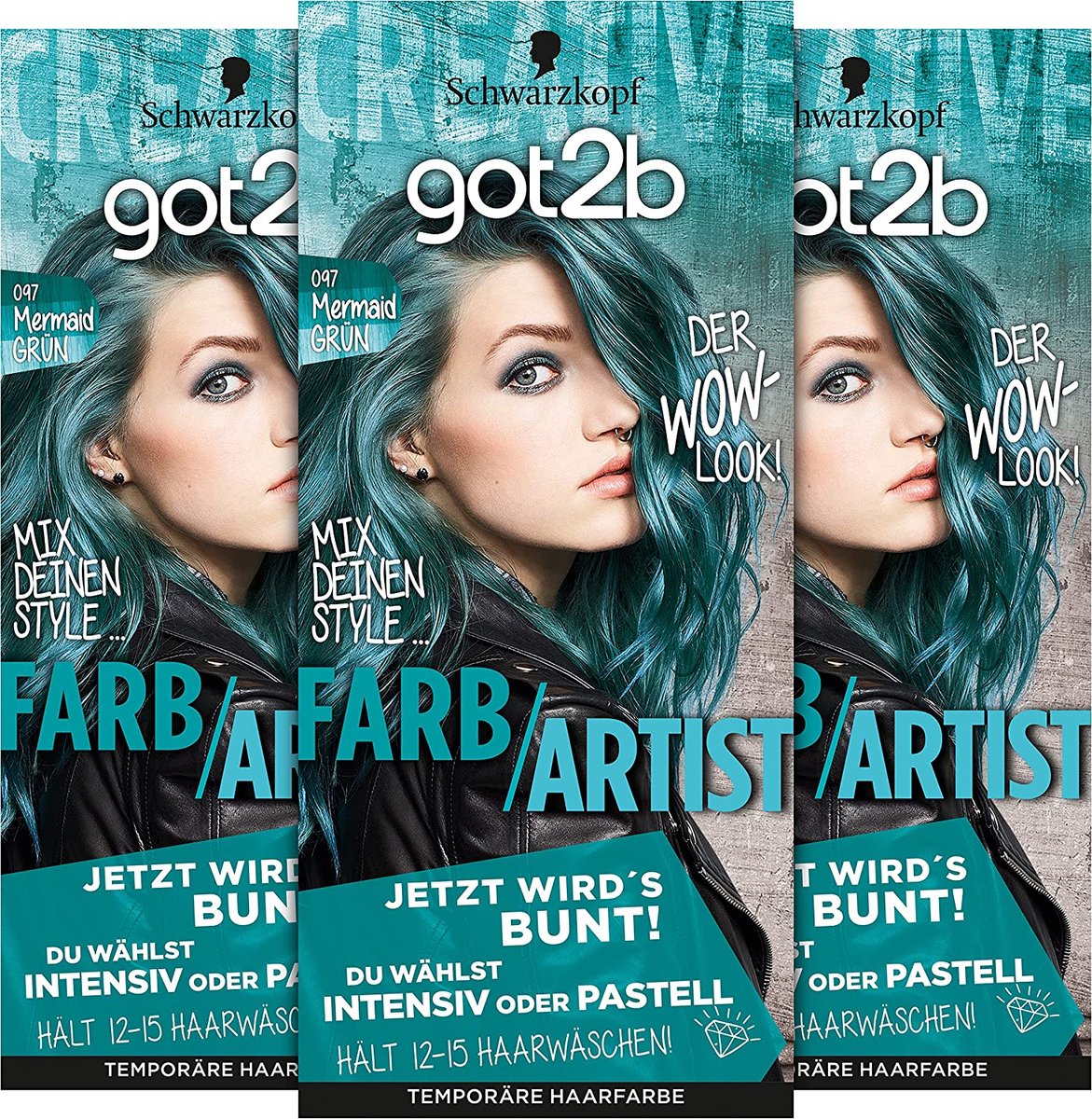 Got2b Couleur/ Artist 097 Vert Sirène Niveau 2, Coloration Cheveux Lavable  Rend Les... | bol