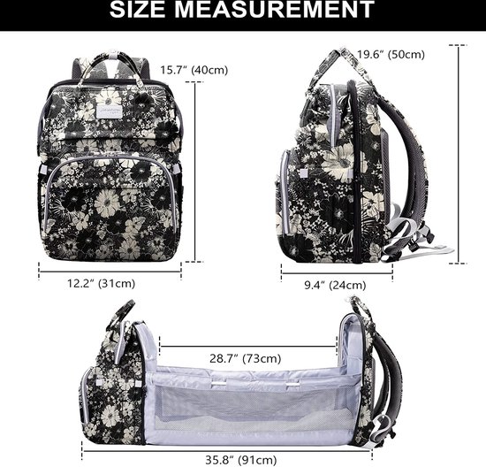 SNDMOR Baby Luiertas Rugzak, Baby Luiertas met Commode, Grote Unisex Babytas met Aankleedkussen, Grote Capaciteit, Waterdicht Stijlvol (Lichtgrijs
