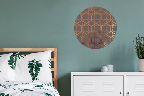 WallCircle - Wall Circle - Wall Circle Indoor - Goud - Or - Violet - 60x60 cm - Décoration murale - Peintures Ronds