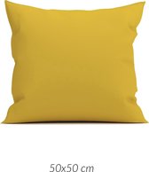 ZO! Home Satinado 2-pack katoen/satijn sierkussenhoezen geel - 50x50 - luxe uitstraling - zijdezacht