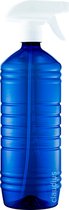 Lege Plastic Fles 1 liter PET blauw - met witte spraykop - set van 10 stuks - Navulbaar - Leeg