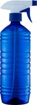 Lege Plastic Fles 1 liter PET blauw - met blauwe spraykop - set van 10 stuks - Navulbaar - Leeg