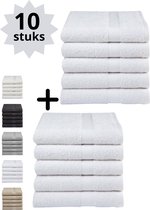 Droomtextiel Hotel Handdoeken Badhanddoeken 100% gekamd katoen 50x100 cm 10 Stuks  Wit Heerlijk Zacht