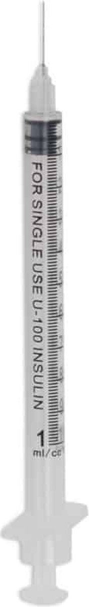 Teqler insulinespuit U-100 - insuline spuit - 1ml - 100 stuks - 0,33 x 13mm