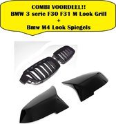 COMBI VOORDEEL! Bmw 3 Serie F30 F31 Grill + M4 Look Wing Spiegelkappen Grille 316 320 328 330 335 340 M3