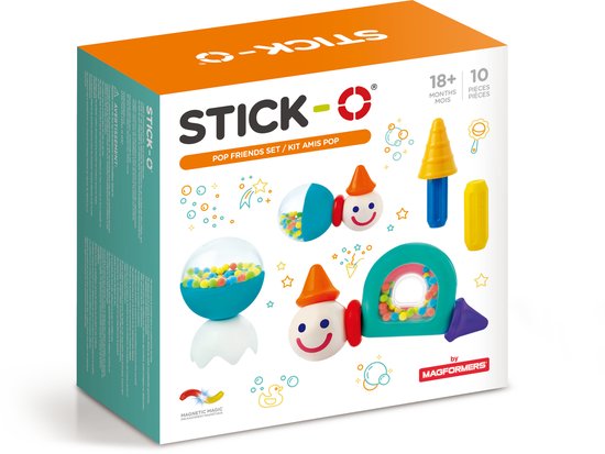 Foto: Stick o pop friends set magnetisch speelgoed 10 stuks magneten speelgoed baby blokken