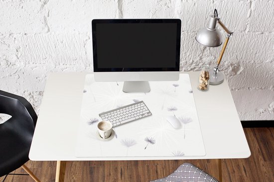 Muismat XXL 80x80 cm - Bureau onderlegger - Bureau mat Design - Paardenbloem - Bloemen - Bureaumat - Gaming mousepad xl - Bureaulegger groot - Computer deskmat