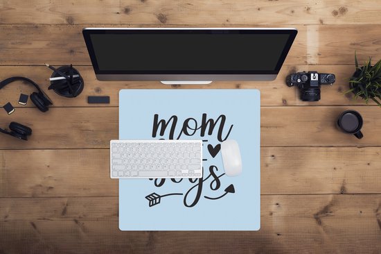 Muismat XXL 50x50 cm - Bureau onderlegger - Bureau mat Moeder - Zoon - Quotes - Bureaumat - Gaming mousepad xl - Bureaulegger groot - Computer deskmat