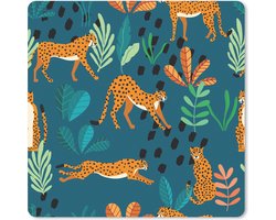 Muismat XXL 80x80 cm - Bureau onderlegger - Bureau mat Patronen - Tiger - Planten - Bureaumat - Gaming mousepad xl - Bureaulegger groot - Computer deskmat