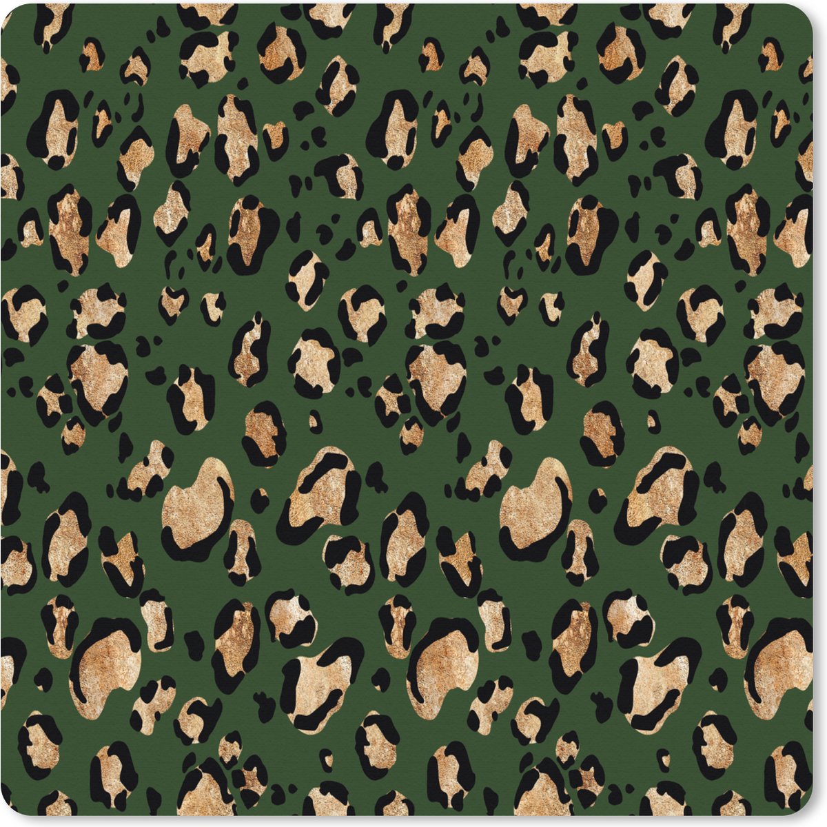 Muismat XXL 60x60 cm - Bureau onderlegger - Bureau mat Panter - Goud - Patronen - Luxe - Bureaumat - Gaming mousepad xl - Bureaulegger groot - Computer deskmat