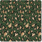 Muismat XXL - Bureau onderlegger - Bureau mat - Panter - Goud - Patronen - Luxe - 60x60 cm - XXL muismat