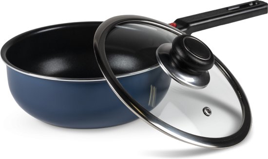Almina Saucepan with Glass Lid - 22cm - 4.5L - Stainless Steel - Silve
