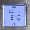 Display van broodmachine: 750g, boek-icoon, 3:10, brood-icoon.
