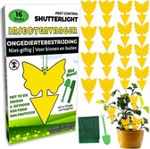 Shutterlight® Insectenvanger - 16 Plakkaarten - Sterke Kleefband - Plakstrip - Rouwvliegjes bestrijden - Vliegenvanger - Fruitvliegjes Vanger - Varenrouwmug
