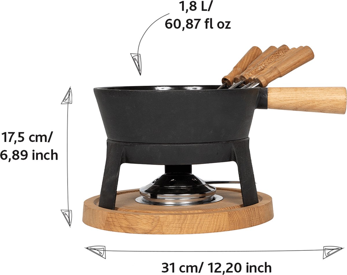 Boska Fondueset Pro L - Kaasfondueset - Voor elk type fornuis - Robuust & onbreekbaar gietijzer - 1,8 liter – foto 2