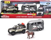 Majorette Grand Series - Remorque à chevaux Land Rover - Métal - Son et lumière - 25 cm - Véhicule jouet
