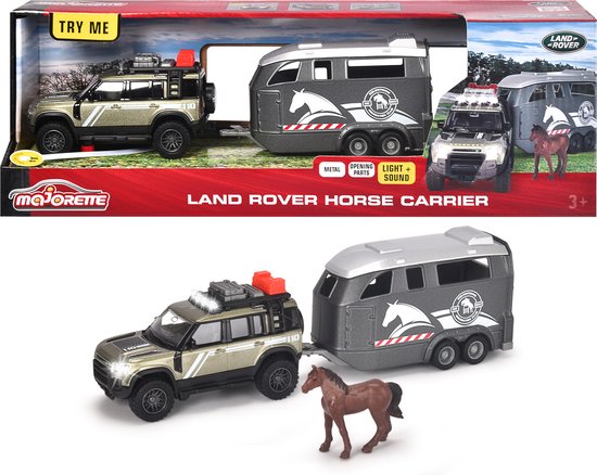 Majorette Grand Series - Land Rover Paardentrailer   Metaal   Licht En Geluid   25 Cm   Speelgoedvoertuig 665819918