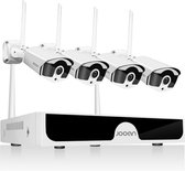 CCTV - Ensemble de caméras de sécurité avec 4 caméras Plein air à l' extérieur - Système de caméras de sécurité à Home - Set de caméras Wifi - Audio vidéo + audio- Caméra de sécurité - 4 Caméras - Vision nocturne - Détecteur de Motion