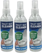 Fresh & Clean Premium Toilet Seat Cleaner 3 Stuks | WC Spray Reiniger | Fris en Schoon | Toiletbril Schoonmaken | Reisaccessoire | Hygiene