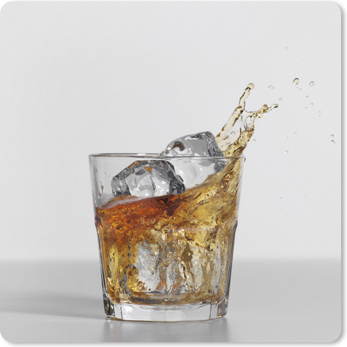 Muismat XXL 60x60 cm - Bureau onderlegger - Bureau mat Glas whisky spat elke kant op - Bureaumat - Gaming mousepad xl - Bureaulegger groot - Computer deskmat