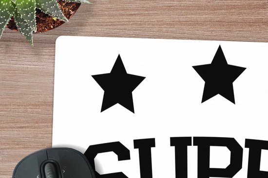 Muismat XXL 80x80 cm - Bureau onderlegger - Bureau mat Spreuken - Opa - Quotes - Super opa - Bureaumat - Gaming mousepad xl - Bureaulegger groot - Computer deskmat