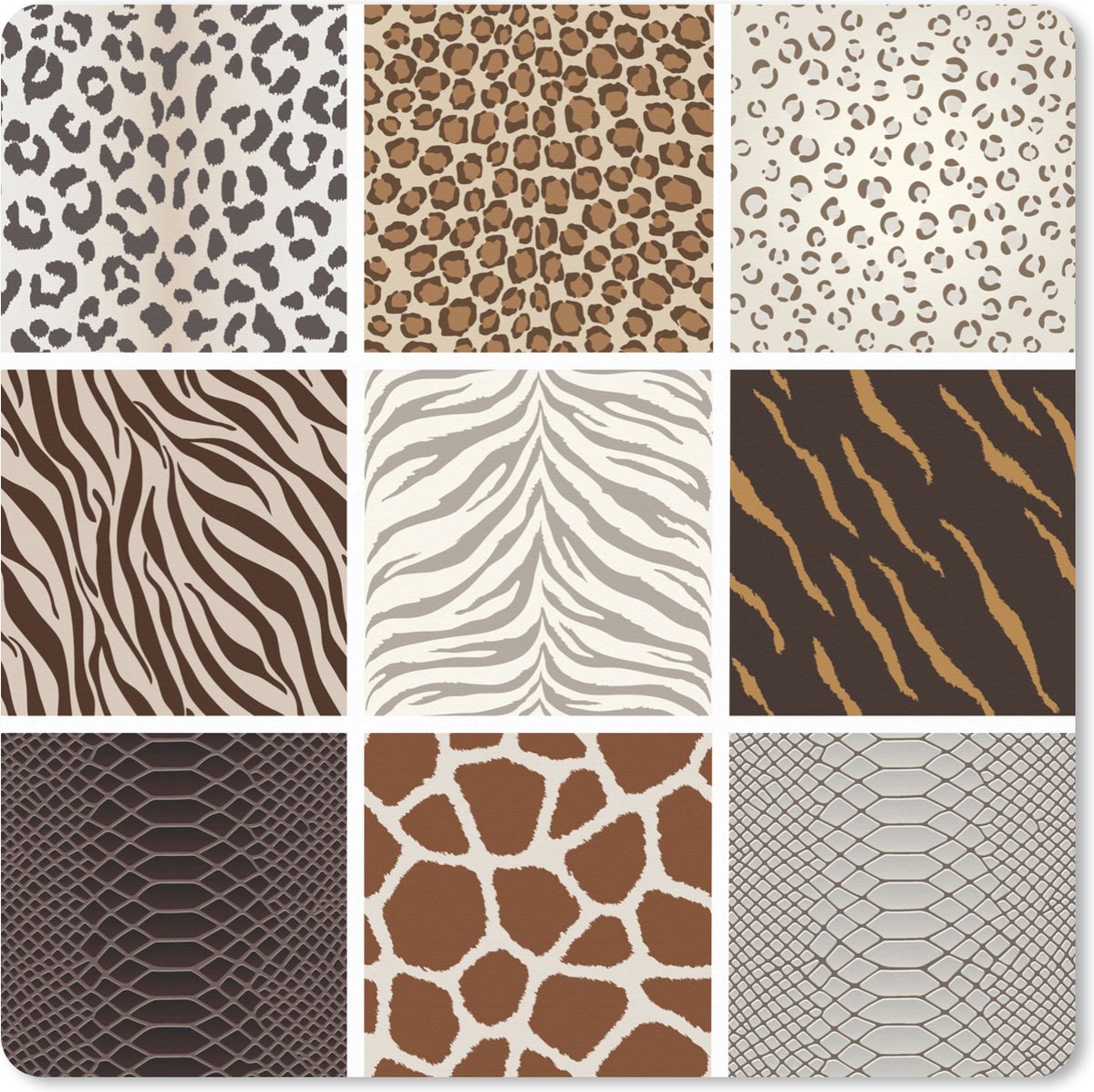 Muismat XXL 80x80 cm - Bureau onderlegger - Bureau mat Dieren - Tijgerprint - Zebra - Bureaumat - Gaming mousepad xl - Bureaulegger groot - Computer deskmat