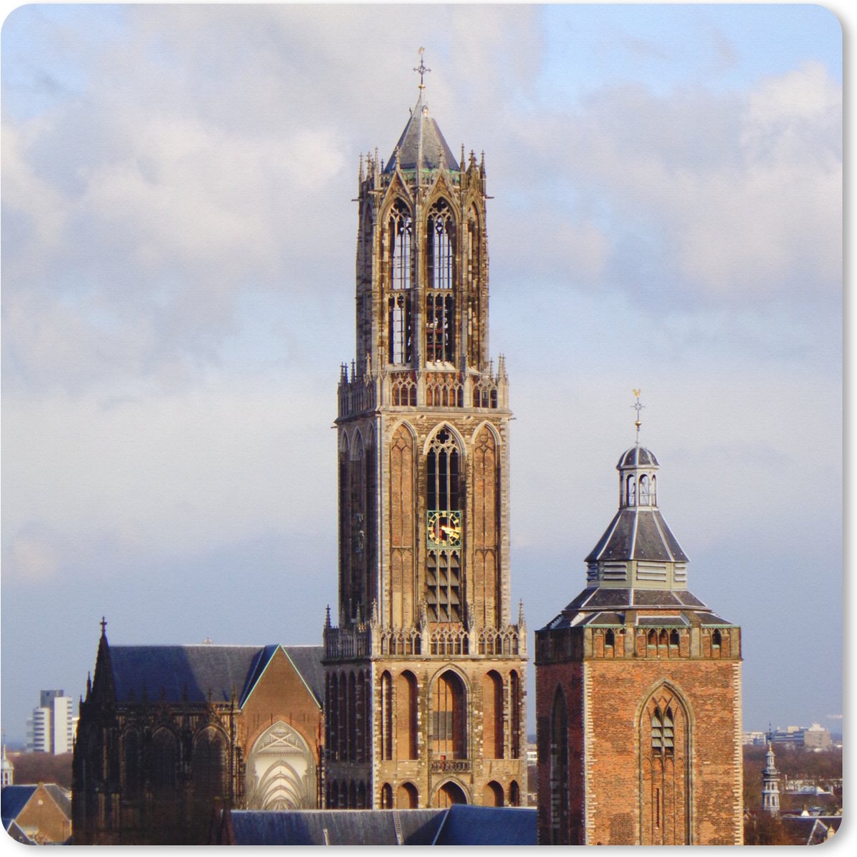 Muismat XXL 50x50 cm - Bureau onderlegger - Bureau mat Domtoren - Nederland - Utrecht - Bureaumat - Gaming mousepad xl - Bureaulegger groot - Computer deskmat