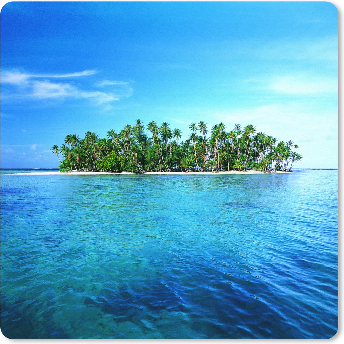Muismat XXL 60x60 cm - Bureau onderlegger - Bureau mat Eiland - Tropisch - Zee - Bureaumat - Gaming mousepad xl - Bureaulegger groot - Computer deskmat