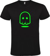 Zwart T-shirt ‘Spookje’ Groen maat 5XL