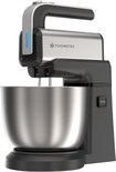Rochester handmixer met mengkom - Keukenmachine - 5 Snelheden - Mixer Turbo - Incl. Kloppers, Deeghaken - RVS