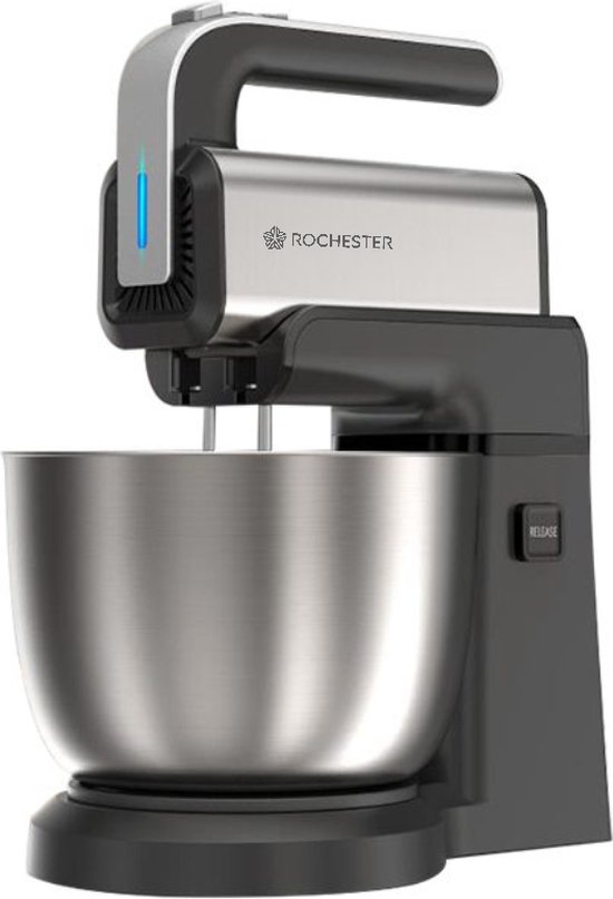 Rochester handmixer met mengkom Keukenmachine zwart/rvs - met kom