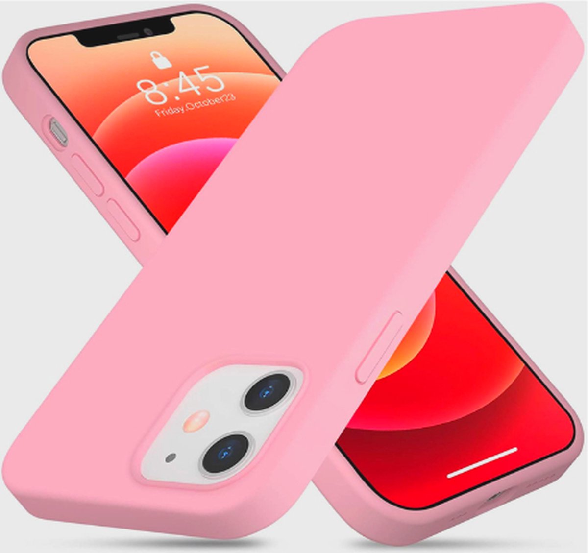 Iphone 13 mini hoesje - siliconen case - telefoonhoesje - Roze