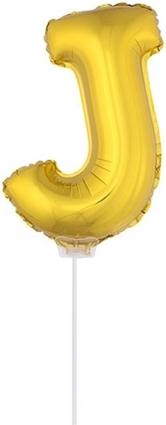 Gouden letter ballon J op stokje 41 cm | bol.com