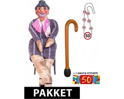 Compleet Sarah pop pakket - voor buiten - tuinpop - 5 delig - feestartikelen - 50 jaar geworden