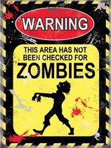 Halloween Metalen muurplaat Zombies 15 x 20 cm