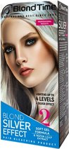Blond Time Bleach Kit Silver Effect - Gel décolorant et après-shampooing - Décoloration jusqu'à 4 niveaux - 135ML