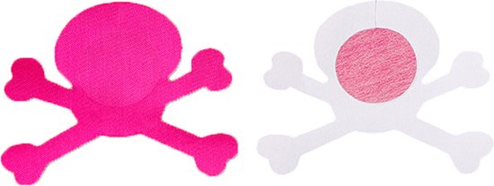 Roze Doodskop Tepelstickers - Pink Skull Pasties Nipple Covers