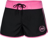 VIKI Dames Zwemshort / Boardshort - Zwart met Roze L/38