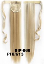 Wrap Around paardenstaart, ponytail hairextensions straight blond - F18/613
