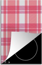 KitchenYeah® Inductie beschermer 30x52 cm - Plaid - Roze - Patronen - Kookplaataccessoires - Afdekplaat voor kookplaat - Inductiebeschermer - Inductiemat - Inductieplaat mat