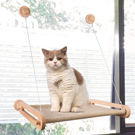Kattenraam Hangmat met Veilig Metalen Frame en Macramé Kwastjes | bol