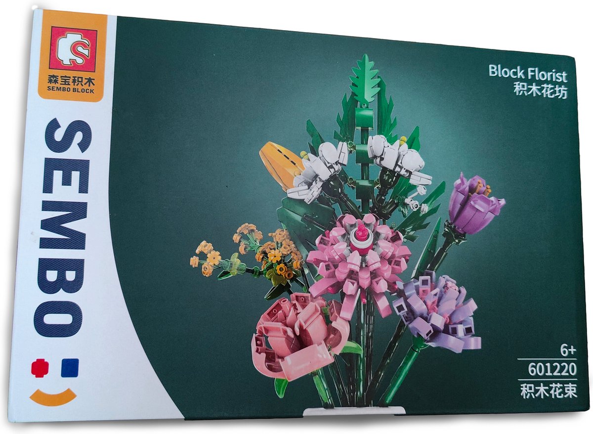 Kit de construction bouquet de fleurs - Orchidée rose - 1369 pièces