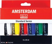 Amsterdam acrylverf tube van 20 ml, etui van 6 tubes 3 stuks