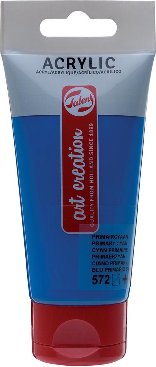Art Creation Acrylverf tac 572 primaircyaan tube 75ml Tube a 75 milliliter 3 stuks