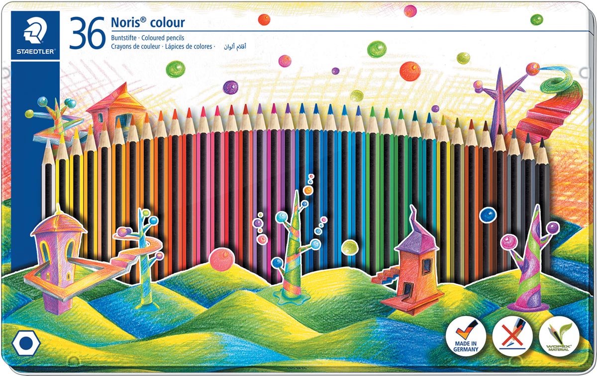 Staedler kleurpotloden Noris Colour, metalen doos 36 stuks 3 stuks