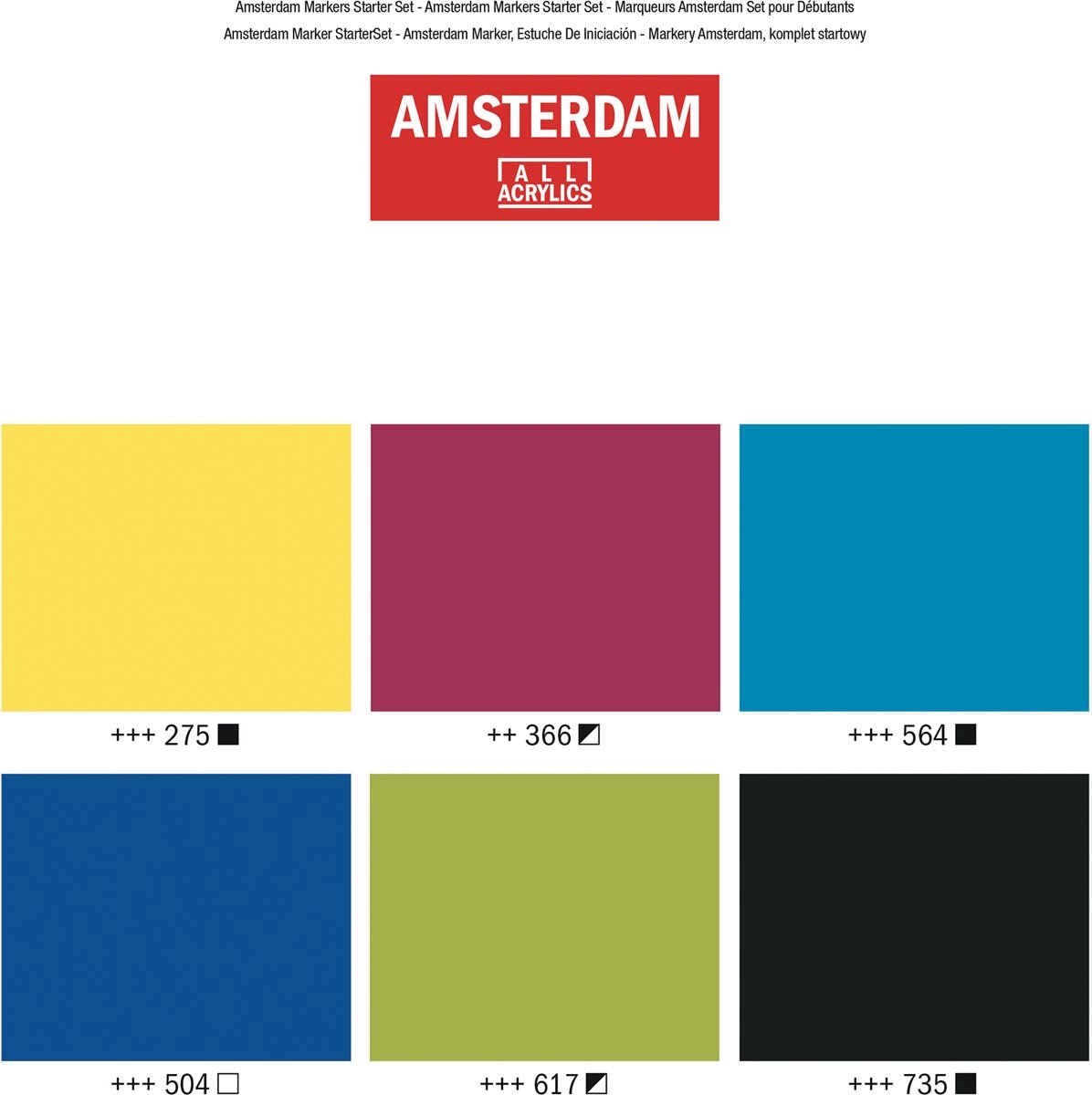 Amsterdam acrylmarker 6 stuks 4mm - basic | bol.com