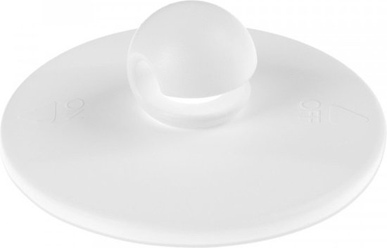 Witte Tesa Powerstrips plafondhaak, rond met een gebogen haak.