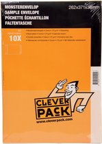Cleverpack monsterenveloppen, ft 262 x 371 x 38 mm, met stripsluiting, crème, pak van 10 stuks 12 stuks