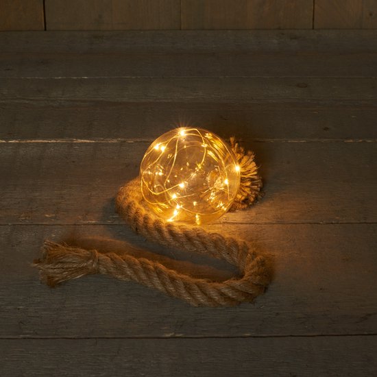 Laatste Betreffende Publiciteit 1x stuks verlichte glazen kerstballen aan touw met 8 lampjes goud/warm wit  10 cm | bol.com