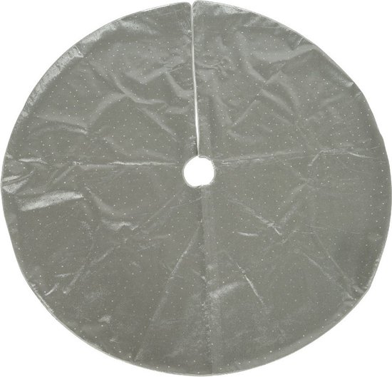 Decoris Kerstboomrok - zilver - D120 cm - polyester - kerstboom kleed - rok voor kerstboom - Kerstversiering/kerstdecoratie